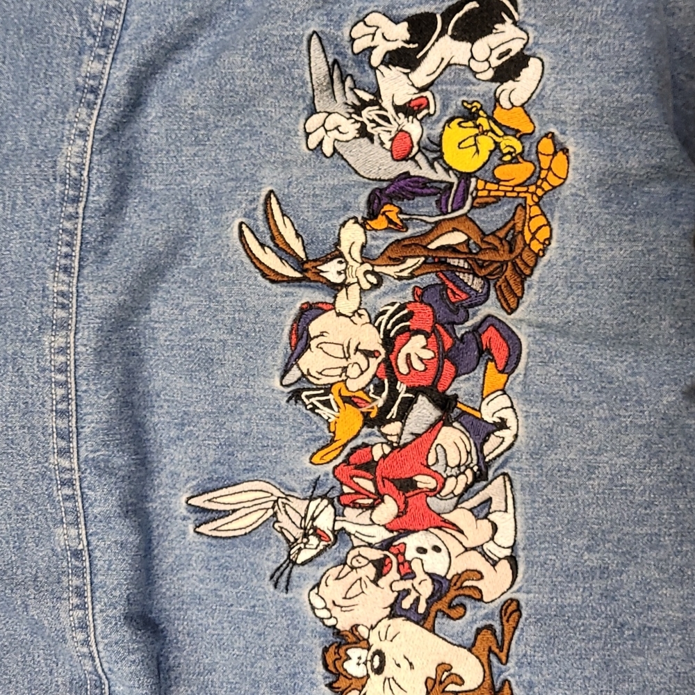 Warner Brothers Looney Tunes Denim Shirt,  XS, VTG, EUC, 1995 Vintage